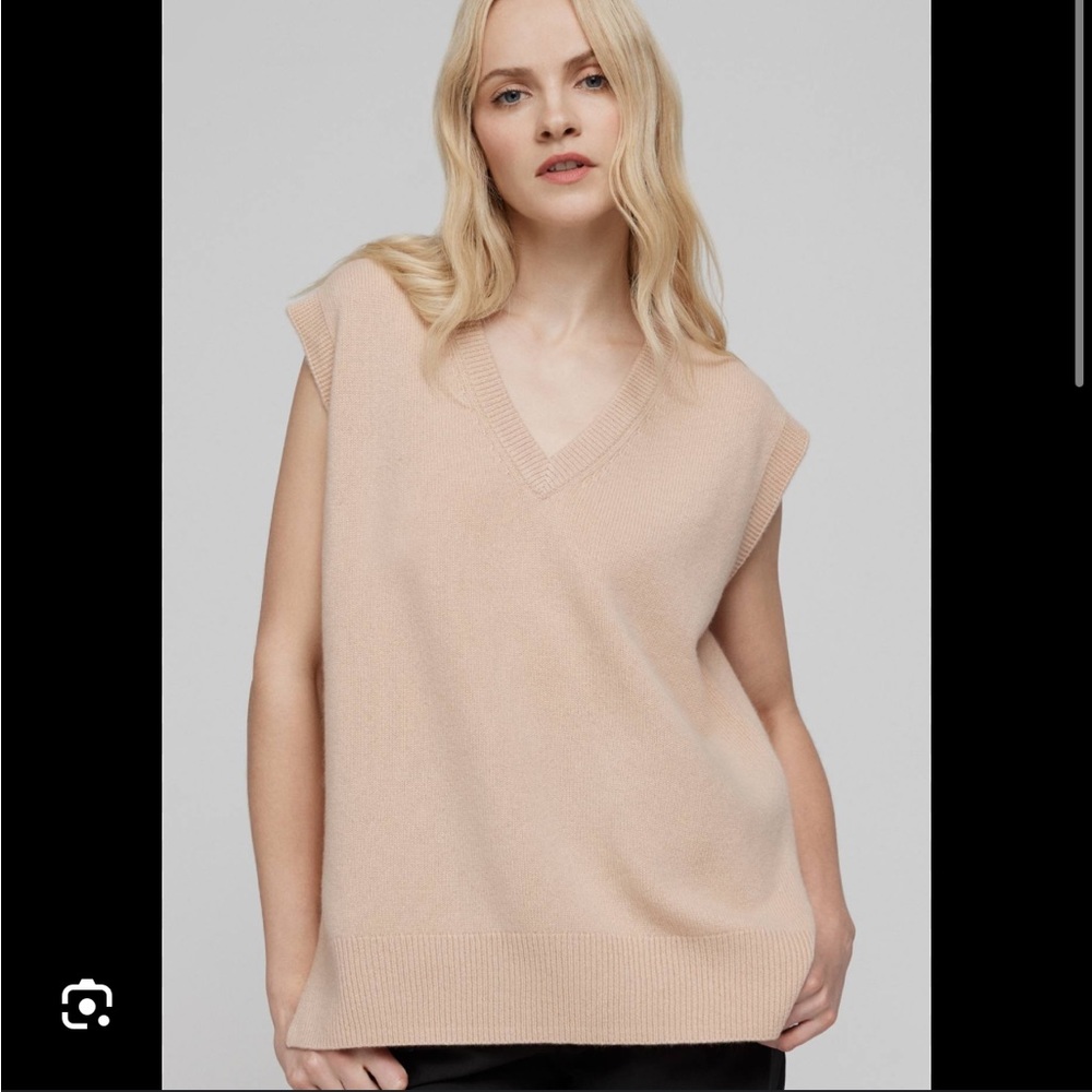 Naked Cashmere “Valeria” sweater vest 100% cashmere Latte color Size S